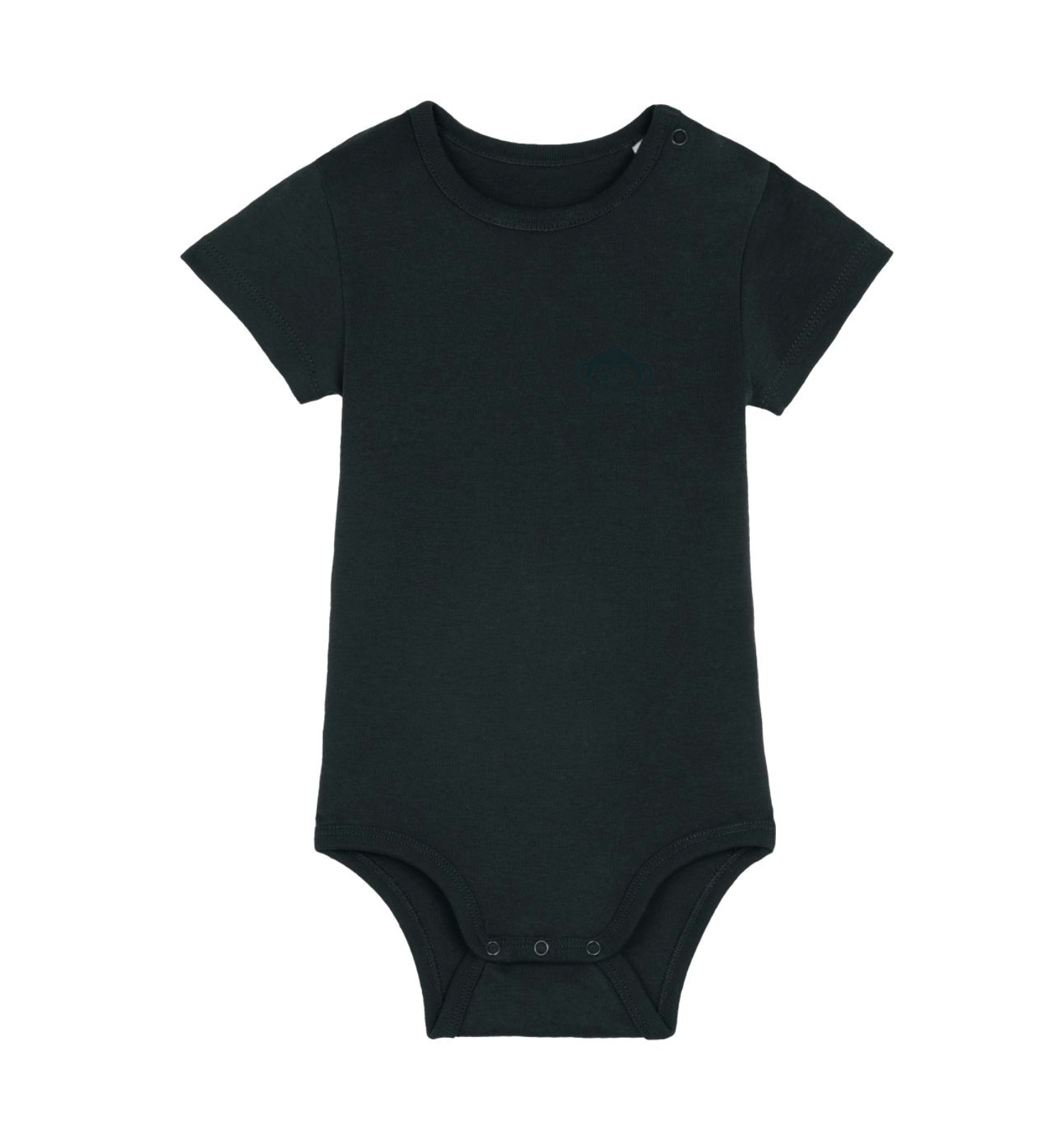 Bio Babybody Kurzarm aus Baumwolle in Schwarz
