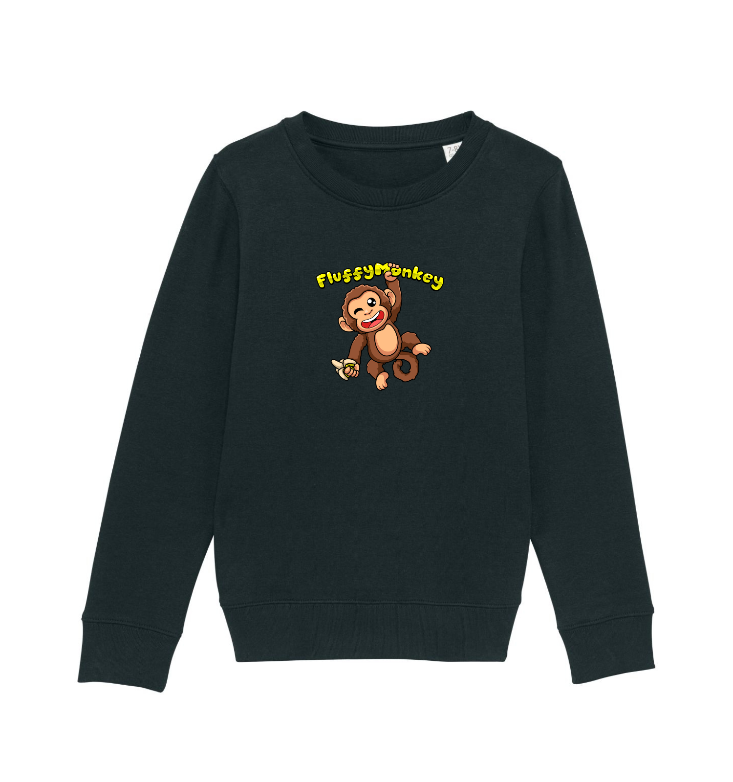 Bio Pullover für Kinder aus Baumwolle in Schwarz