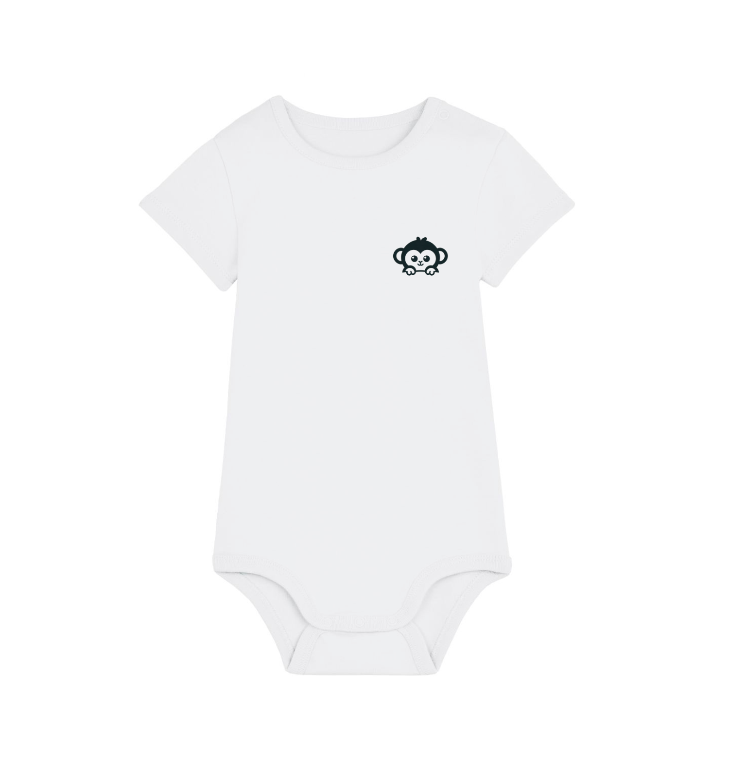 Bio Babybody Kurzarm aus Baumwolle in Weiß
