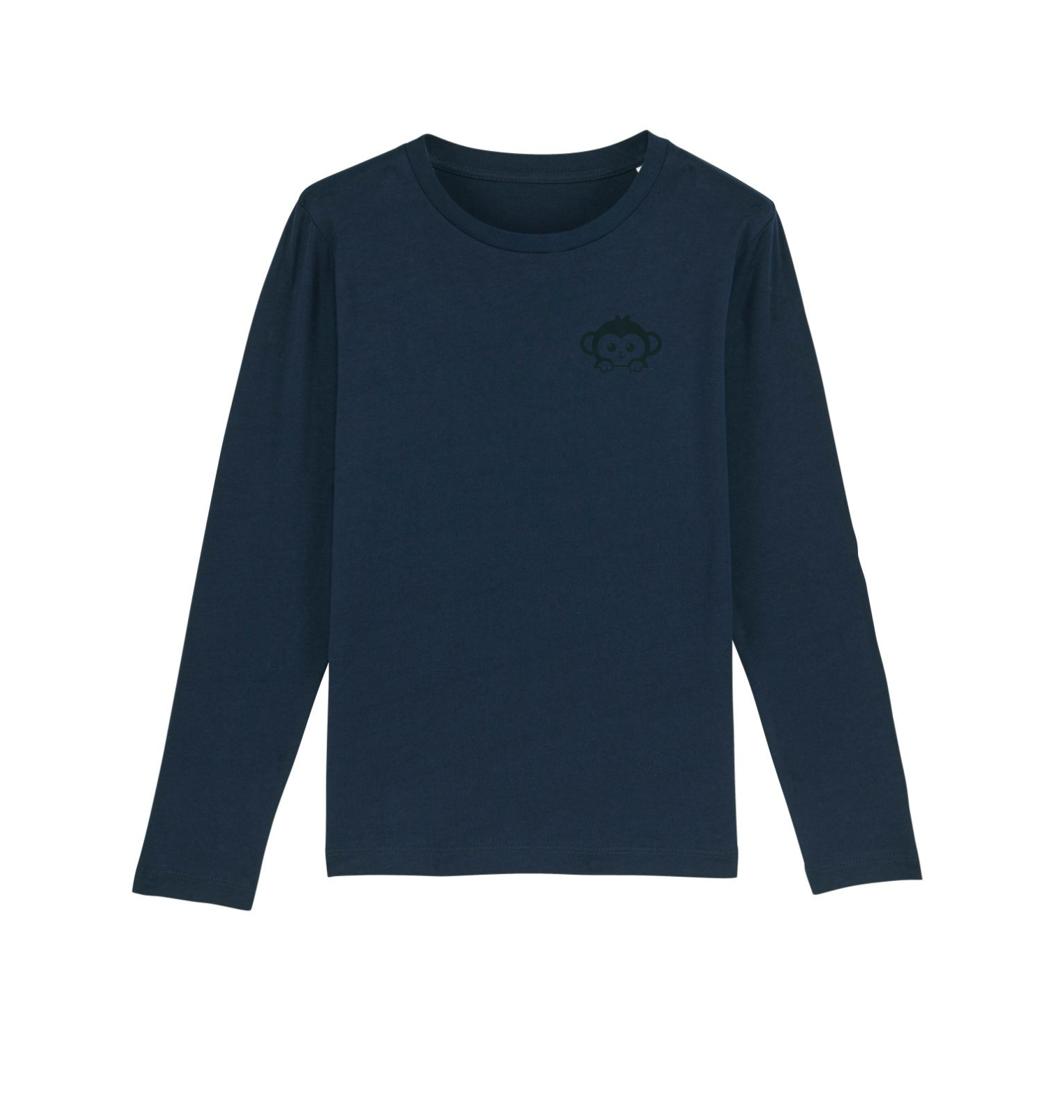 Bio Langarm-Shirt für Kinder aus Baumwolle in Navy Blau