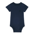 Bio Babybody Kurzarm aus Baumwolle in Navy Blau