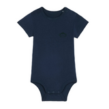 Bio Babybody Kurzarm aus Baumwolle in Navy Blau