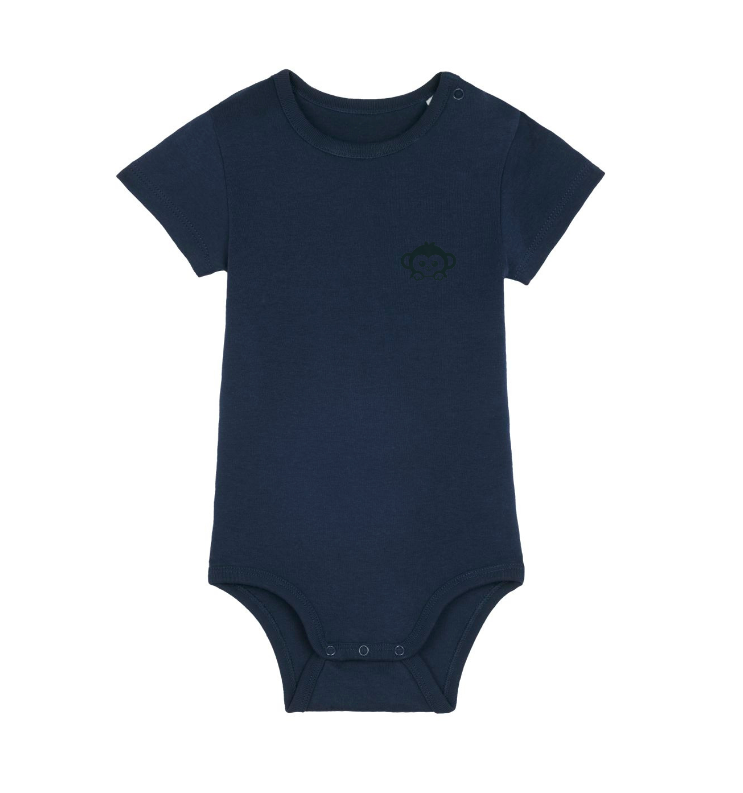 Bio Babybody Kurzarm aus Baumwolle in Navy Blau