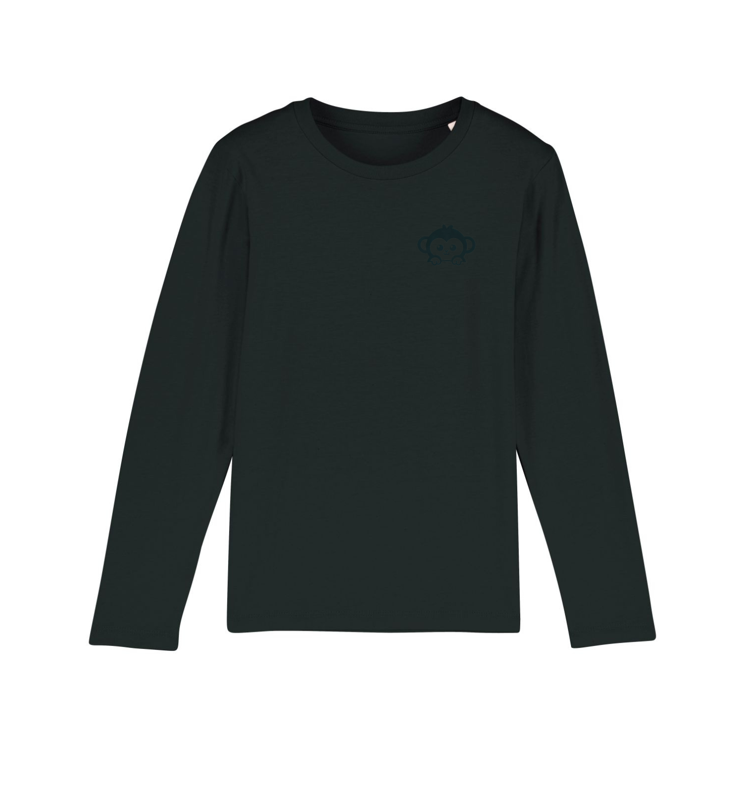 Bio Langarm-Shirt für Kinder aus Baumwolle in Schwarz
