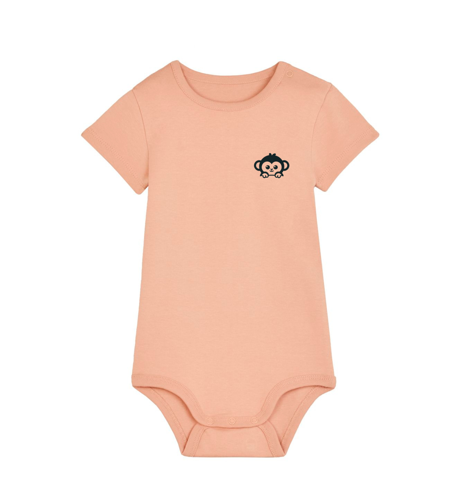 Bio Babybody Kurzarm aus Baumwolle in Pfirsich