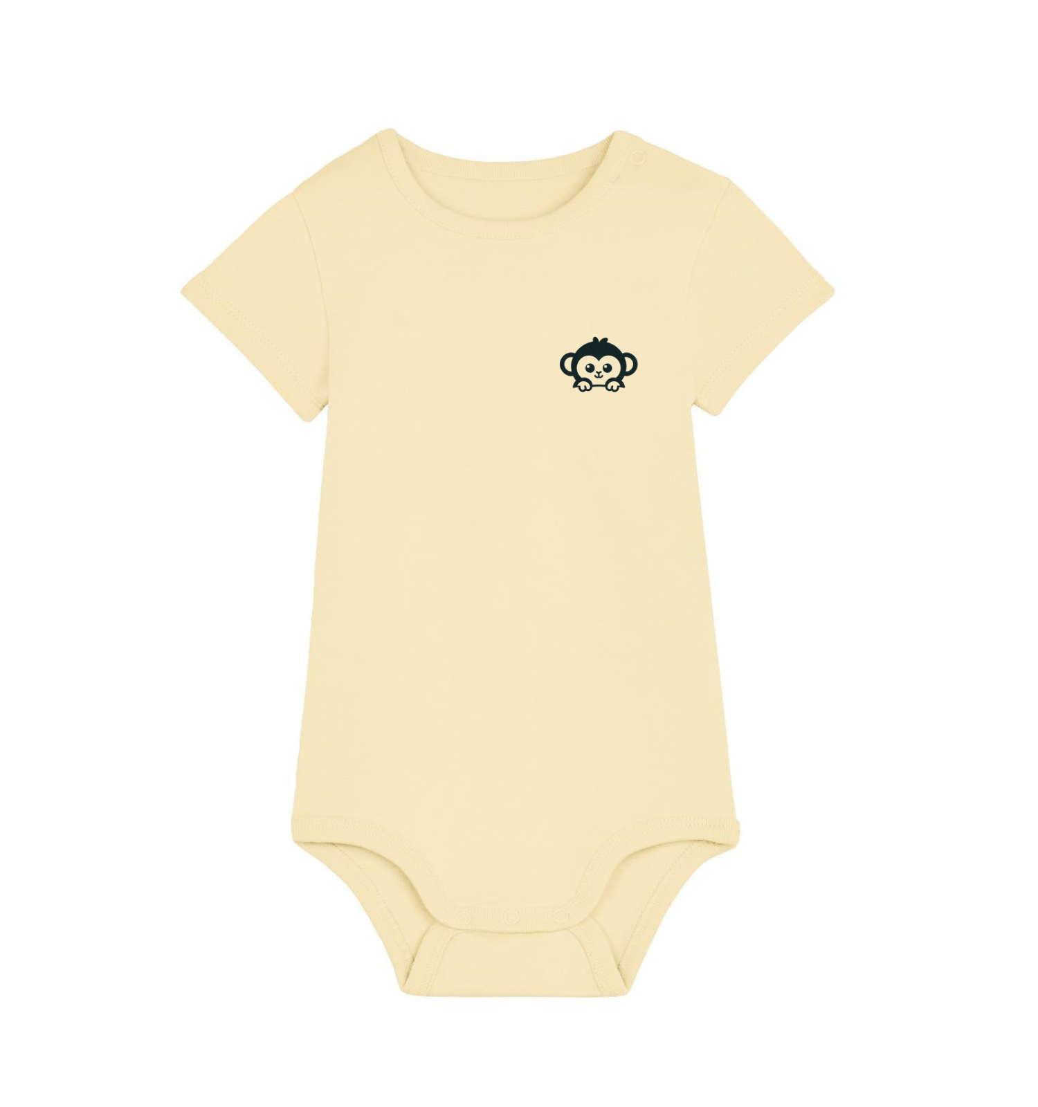 Bio Babybody Kurzarm aus Baumwolle in Gelb