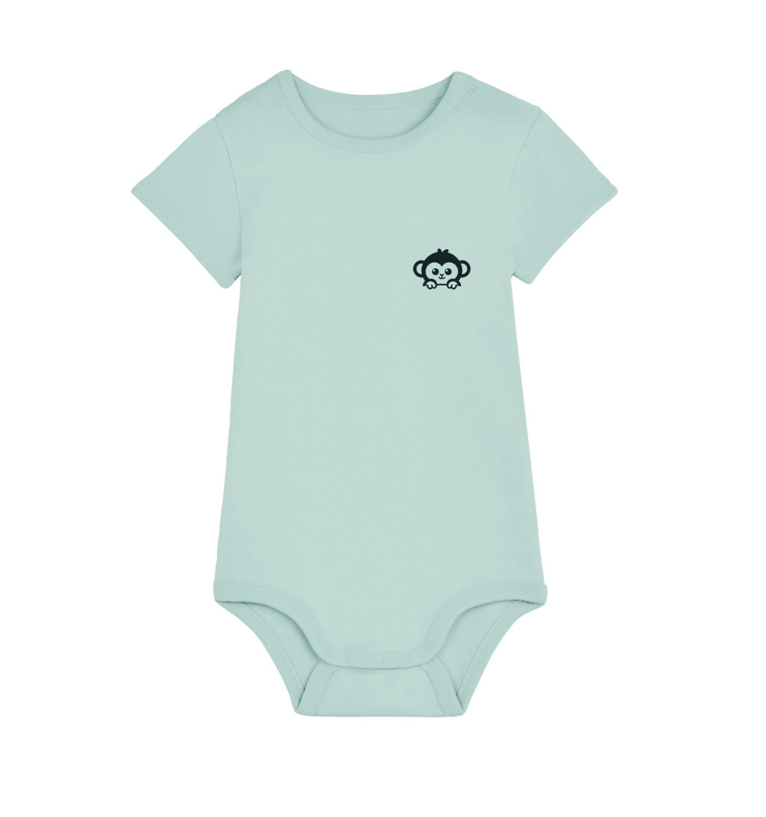 Bio Babybody Kurzarm aus Baumwolle in Mint