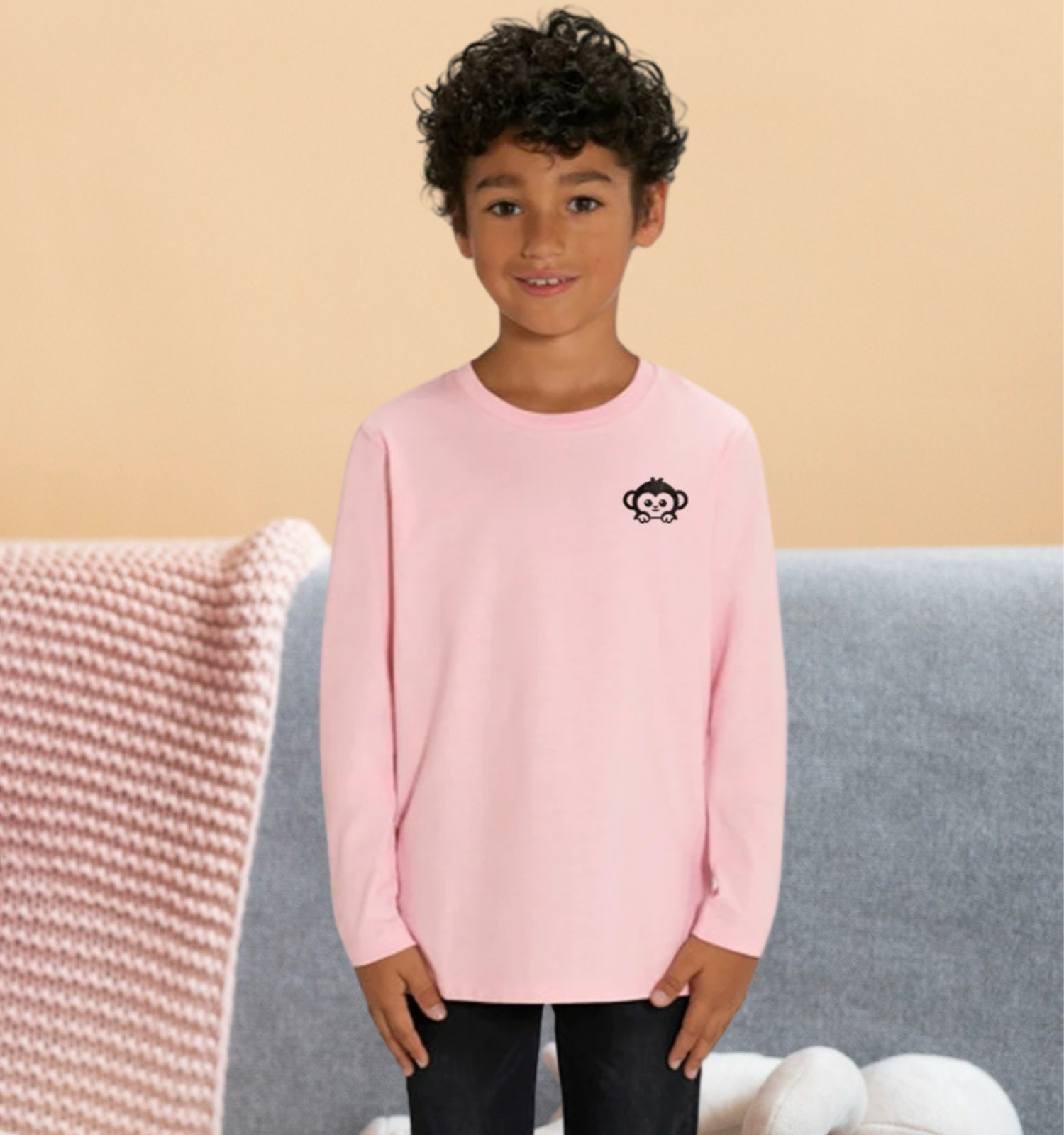 Kind in Rosa Langarmshirt