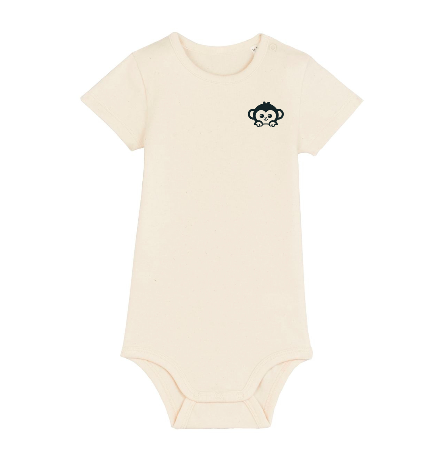 Bio Babybody Kurzarm aus Baumwolle in Creme