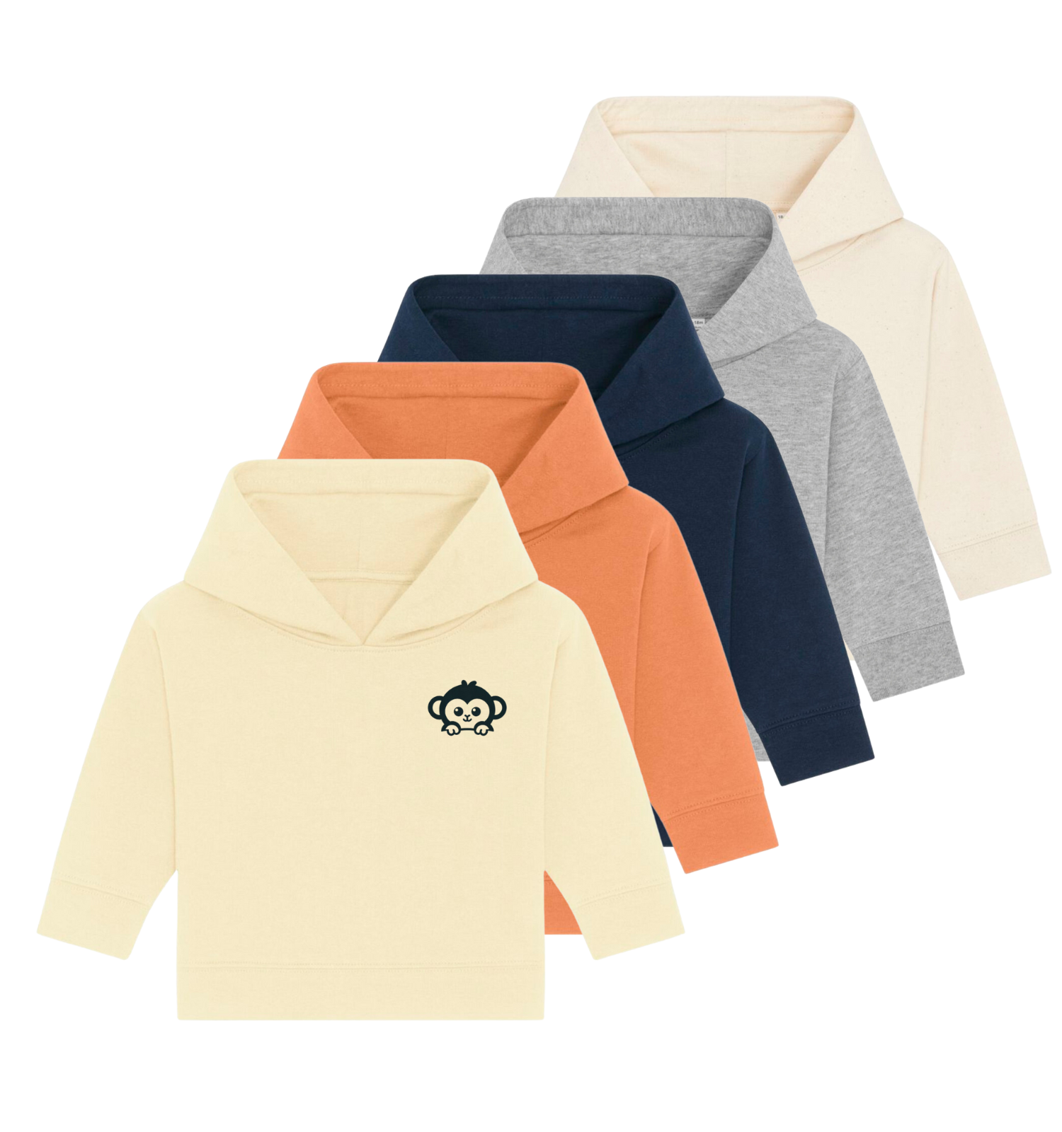 Bio Baby Hoodie aus Baumwolle in verschiedenen Farben