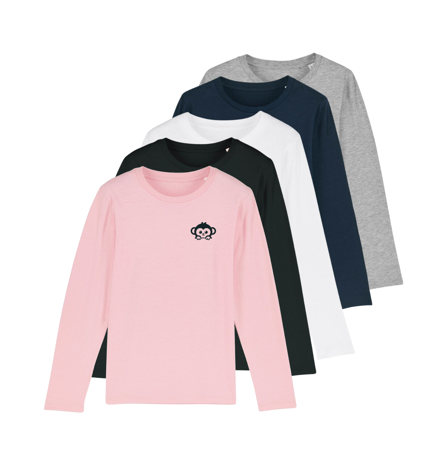 Bio Langarm-Shirt für Kinder aus Baumwolle in verschiedenen Farben