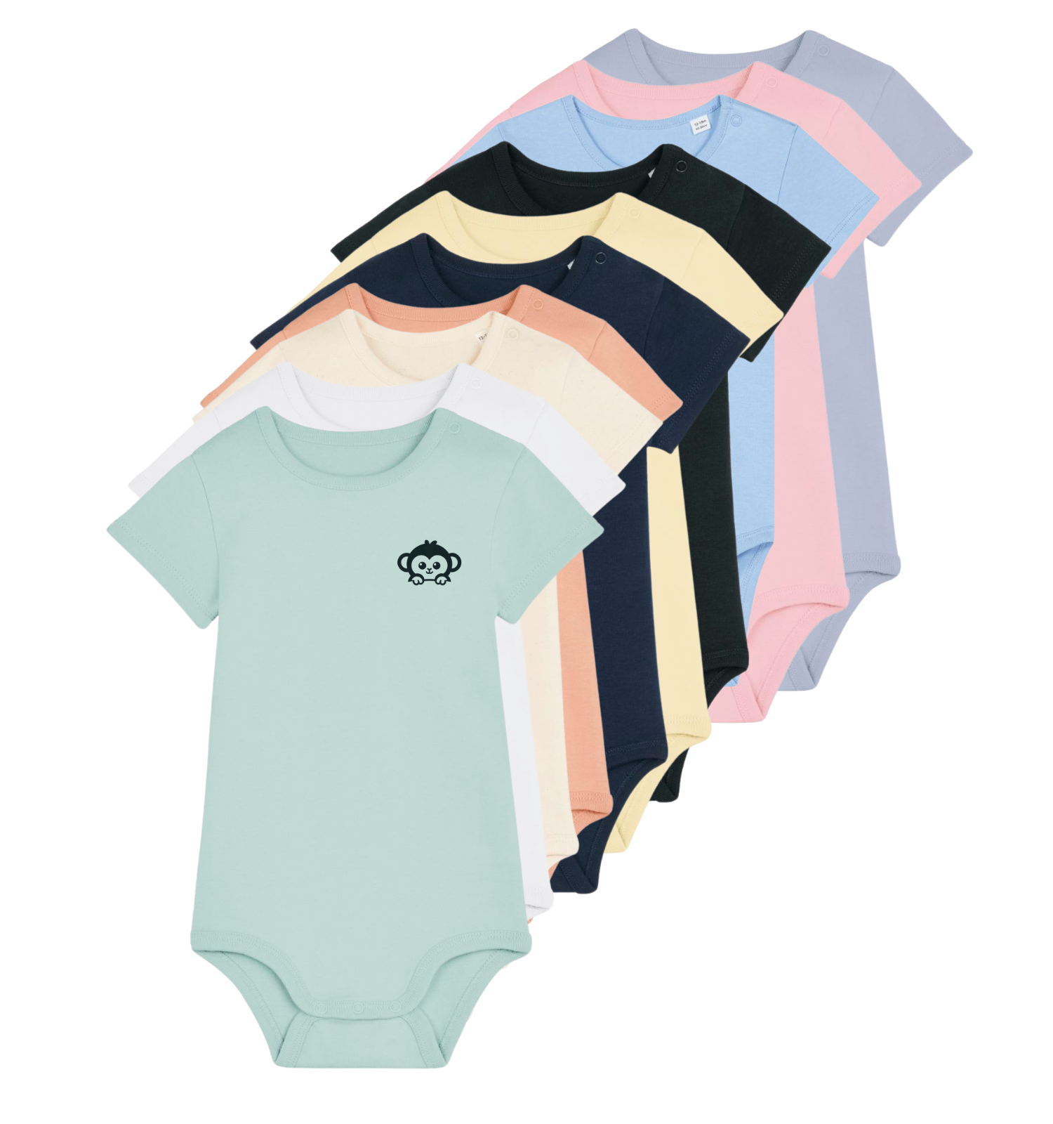 Bio Babybody Kurzarm aus Baumwolle in verschiedenen Farben